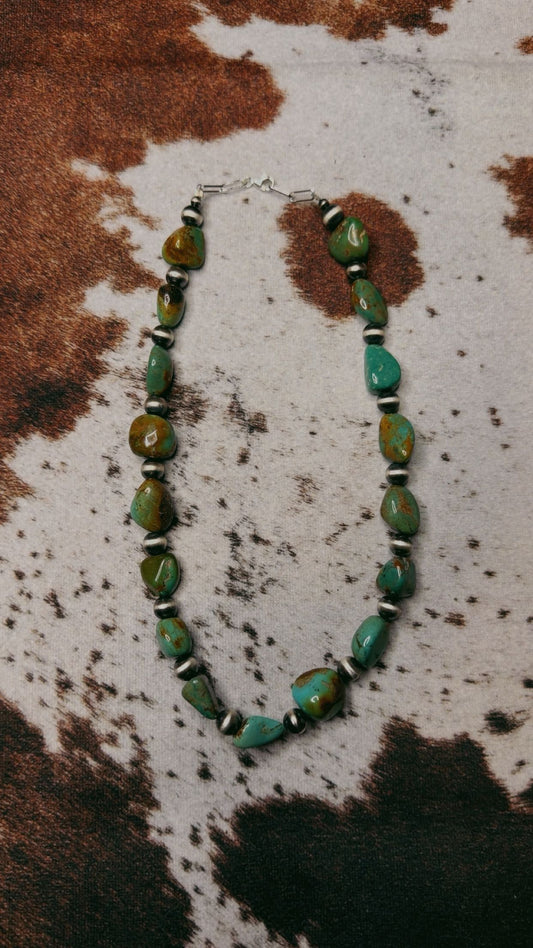 18" 8MM with chunky turquoise