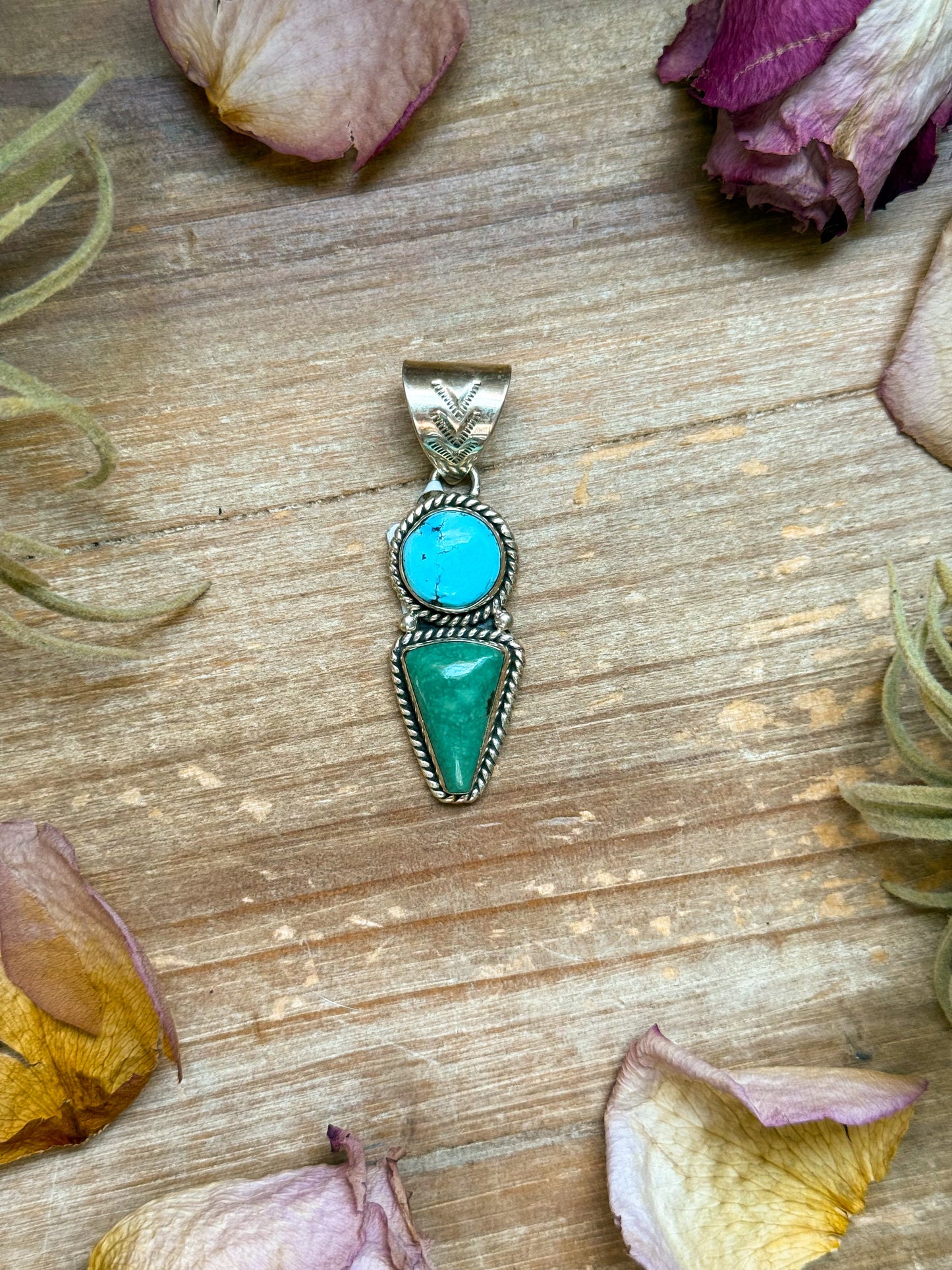 Golden Hill & Green Turquoise Pendant