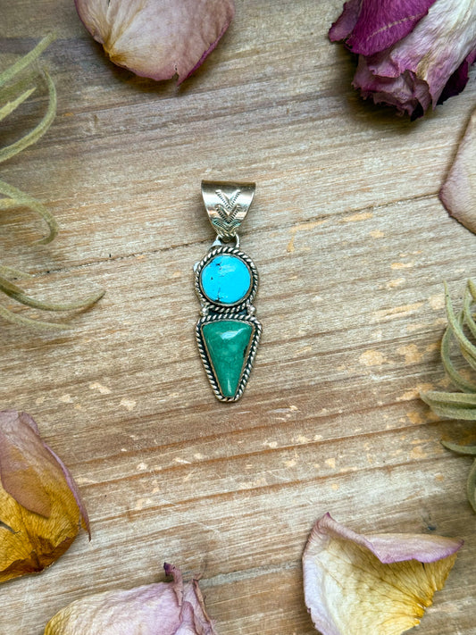Golden Hill & Green Turquoise Pendant