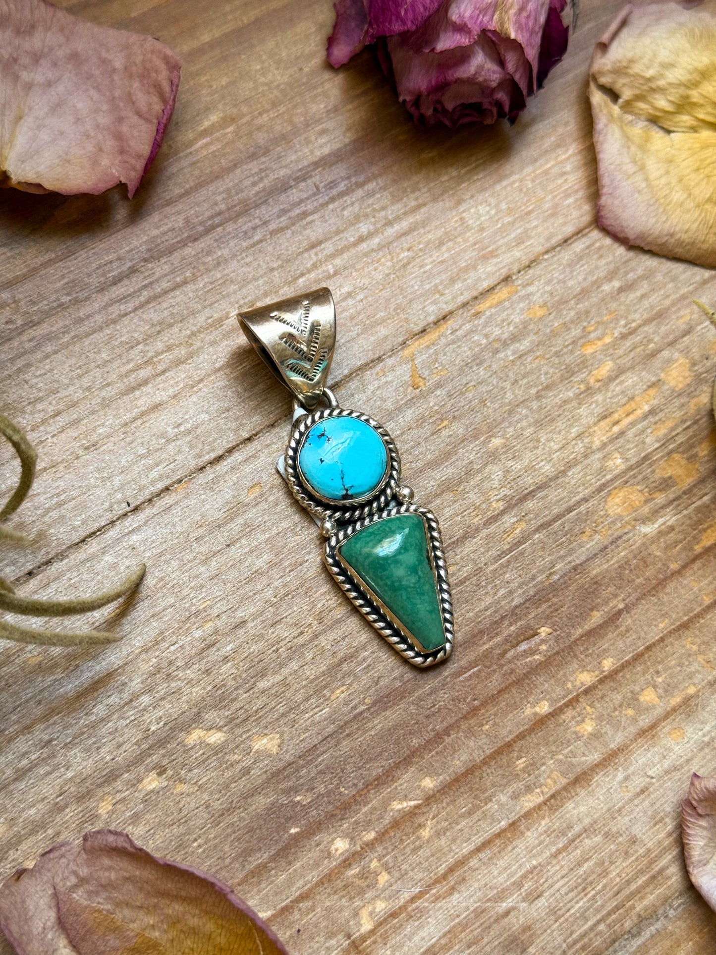 Golden Hill & Green Turquoise Pendant